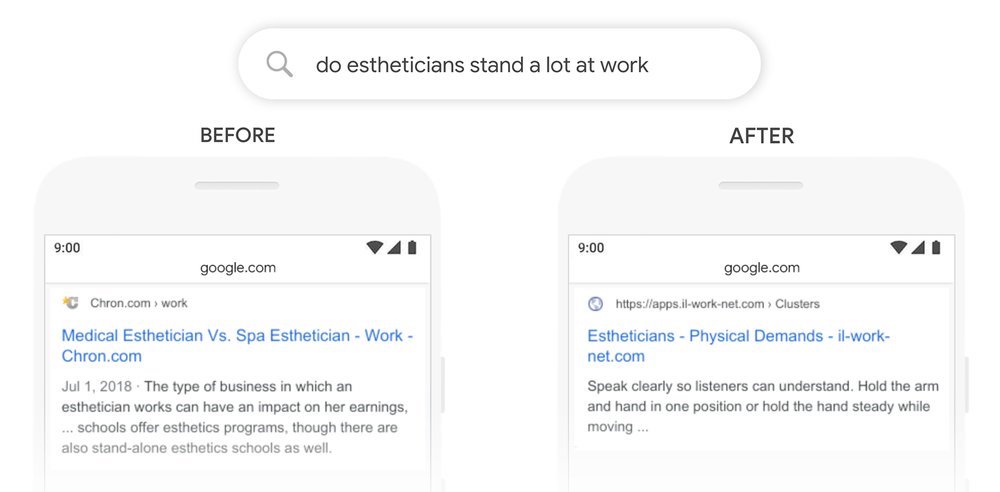 Before and After BERT Search Results 2